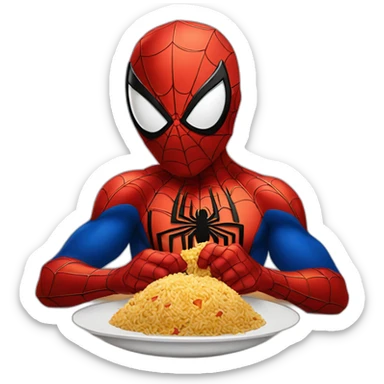 spiderman eating biriyani sticker
