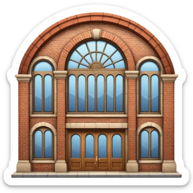 train station building sticker