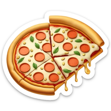 Pizza with gold bars sticker