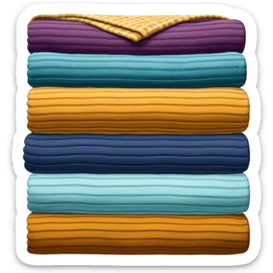 Patterned Corduroy texture ridges stack of blankets  sticker