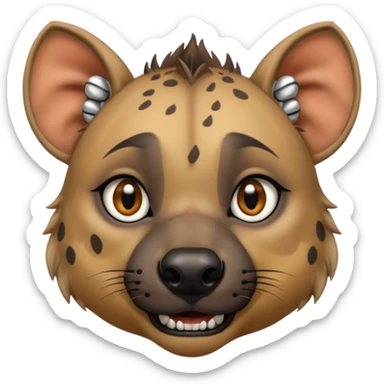 hyena with cheek piercings sticker
