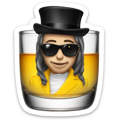 Galliano hotshot in small glass sticker