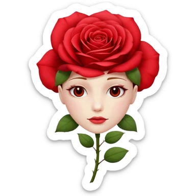 rose with face sticker