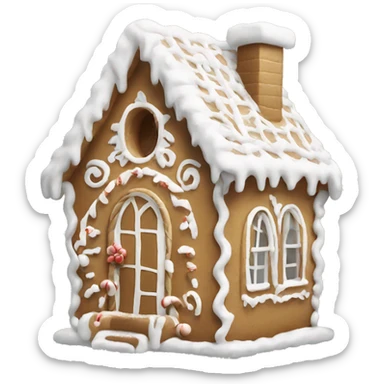white gingerbread house sticker