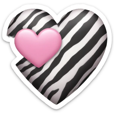 zebra pink heart sticker