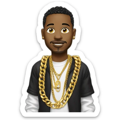 ATL Russian rapper wearing gold chain sticker