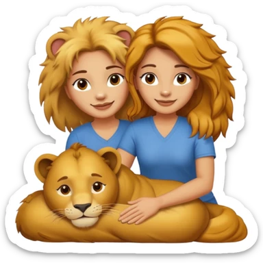 Gata masajeando a leon sticker