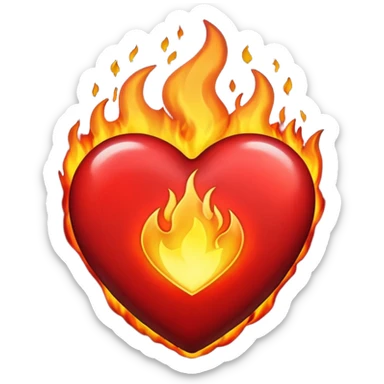 black heart on fire sticker