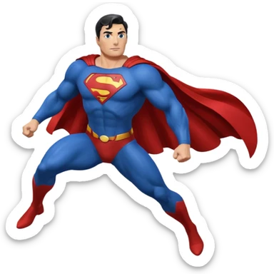 Superman with cape fluttering sticker