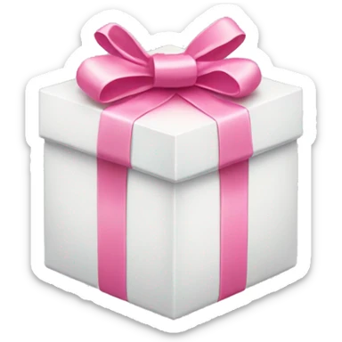 White present box with pink bow  sticker