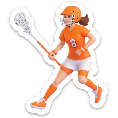 female lacrosse player in hot summer sticker