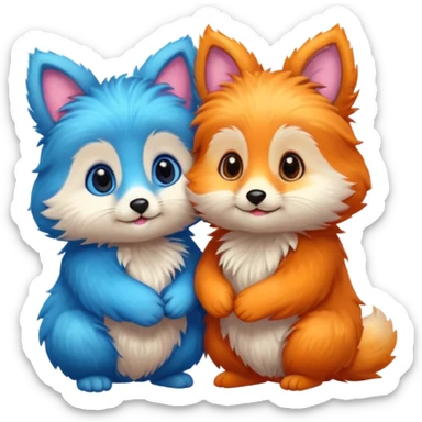 cute animals in love sticker