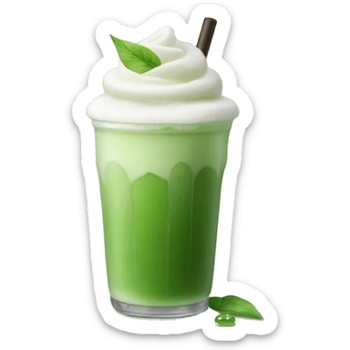 Iced matcha latte with cold foam sticker