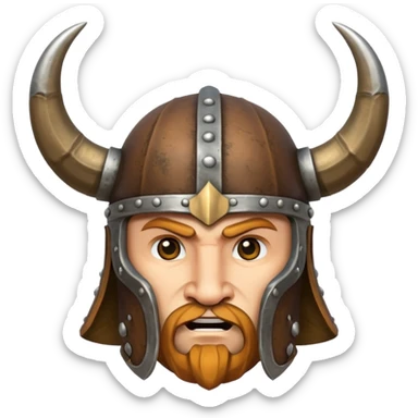 Solo el casco vikingo con cuernos sin cara de persona sticker