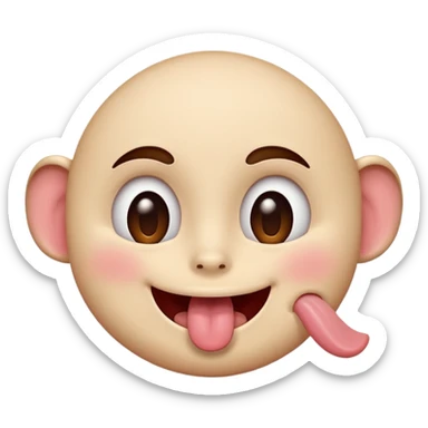 Face with tongue out, smiling and blushing and eyes rolled back  sticker