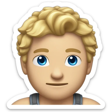 muscled caucasian dude, pet honeybadger, blue eyes, not from the world sticker