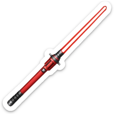 red light saber with glowing blade sticker