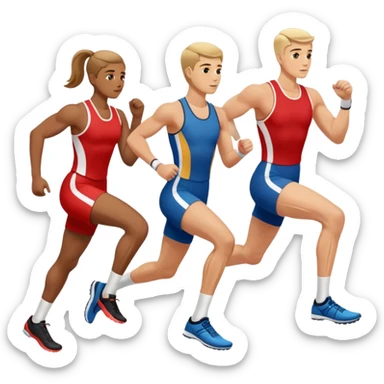 des athletes handicapé avec des protheses de jambes qui font du handisport sticker