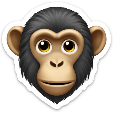 Monkey Ukrainian  crested head, long whiskers  sticker