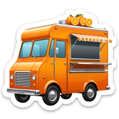 Orange food truck. sticker