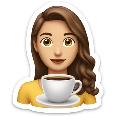 Una chica de ojos cafés y pelo rubio castaño (castaño en la raíz y rubio en las puntas) sticker