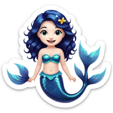 panda mermaid sticker