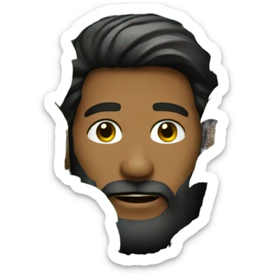 bearded man hiding in a bush sticker