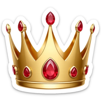 couronne en or à 3 pointes avec un énorme rubis au centre en cabochon sticker