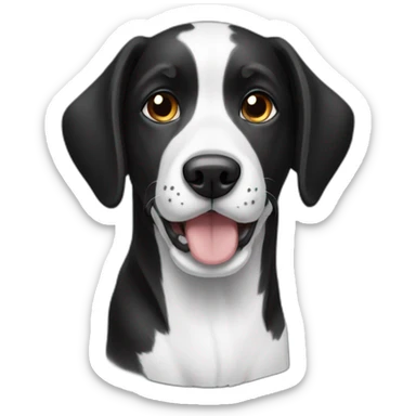black and white dog sticker
