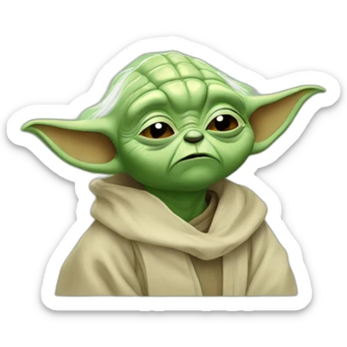 Yoda crying sticker
