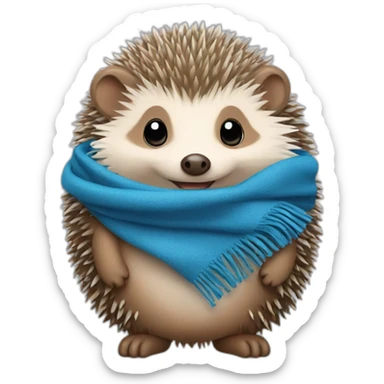 hedgehog with blue scarf sticker