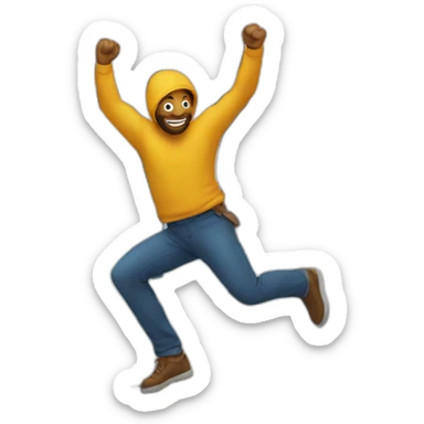 Man jumps into building sticker