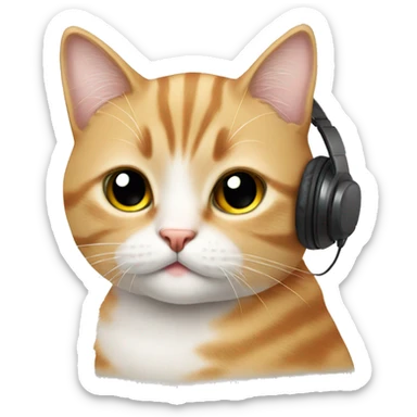 cute cat listen tmusic sticker