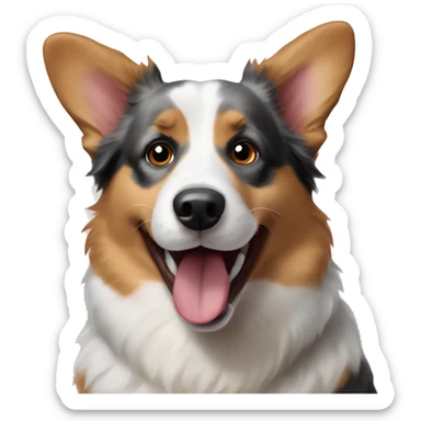 Happy corgi and Australian shepherd mix sticker
