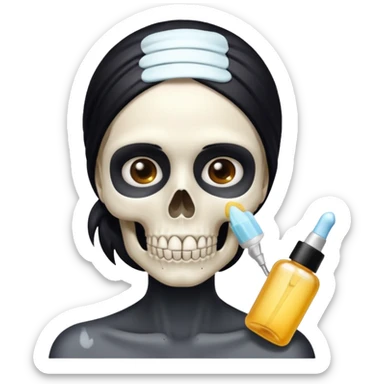teschio che fa la skincare sticker