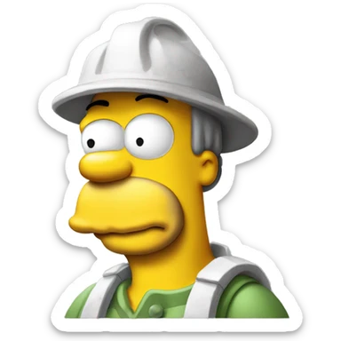 Homer Simpson, déguisé en Mario sticker