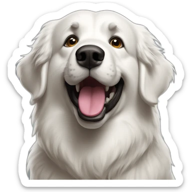 goofy happy Great Pyrenees dog with large jowls sticker