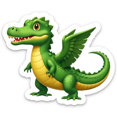 Un cocodrilo combinado con una avioneta  sticker