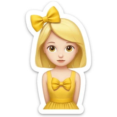 A yellow bow and dress  sticker