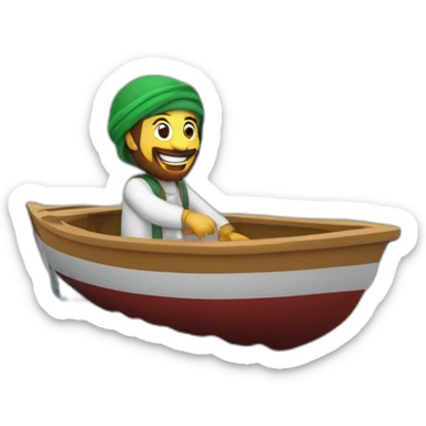 Marocains dans un bateau pneumatique sticker