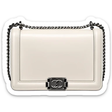 chanel le boy plain white bag sticker