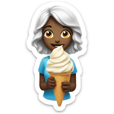 Girl have ice cream sticker