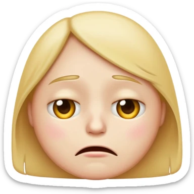 A sad emoji with mental stroke sticker