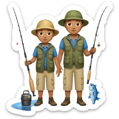 father and son fishing full body sticker