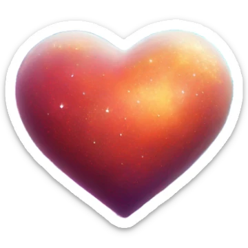 Starry sky with nebulae inside a heart sticker
