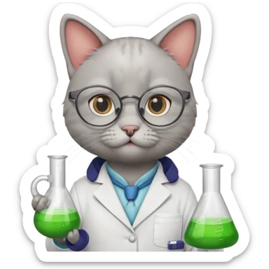 Chemist cat sticker