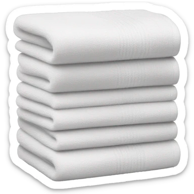 stack of folded white towels sticker