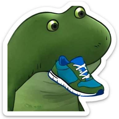 Tiburón con tenis azules sticker