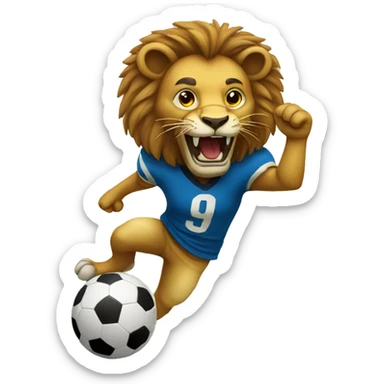 Lion playing football sticker