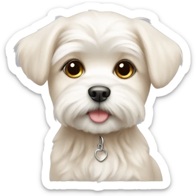 maltese puppy beige sticker